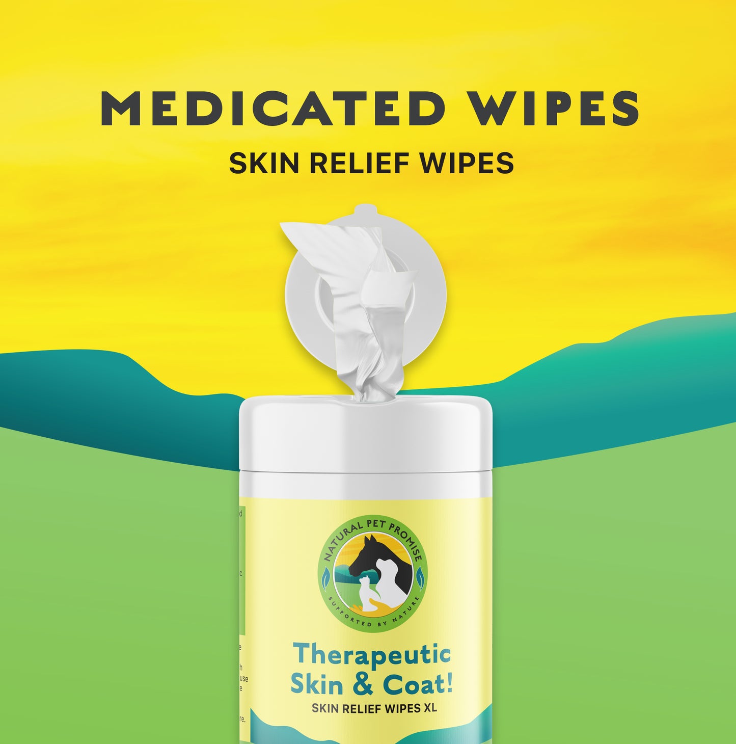ALLERGY/SKIN/WIPE- Therapeutic Skin and Coat! Skin Relief Wipes XL